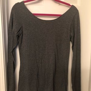 Matilda Jane gray scoop neck long sleeve top